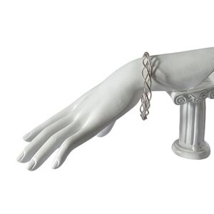 Vintage Estate Silver Tone Woven Wire Minimalist Bangle Bracelet